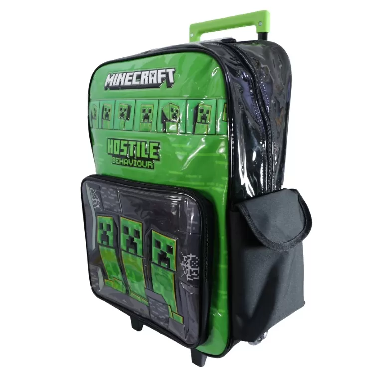 Mochila Escolar Cresko 2026 Minecraft 18" con Carro Art.MI219